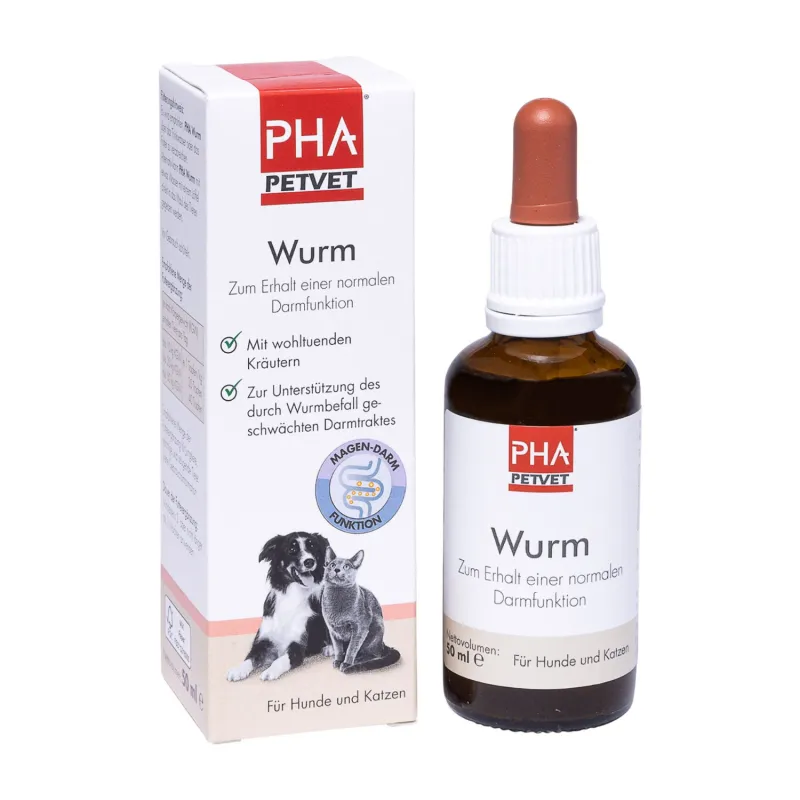 PHA Rahustavad taimsed tilgad maole ja sooltele PetVet Wurm 50ml