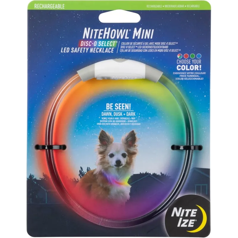 NiteHowl Mini Led DiscO helendav kaelavõru (laetav)