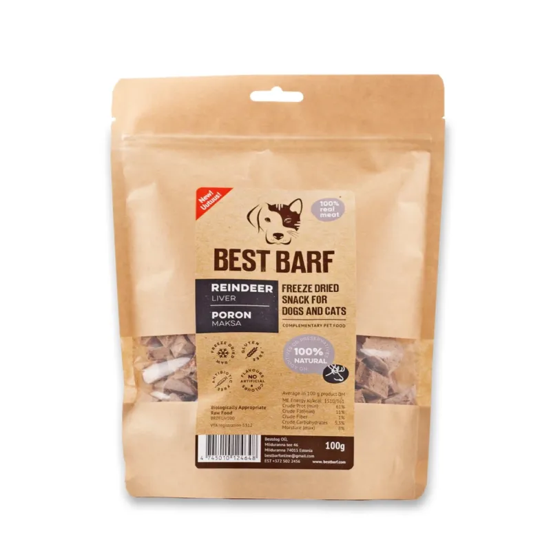 Best Barf külmkuivatatud Põhjapõdra maks 100g