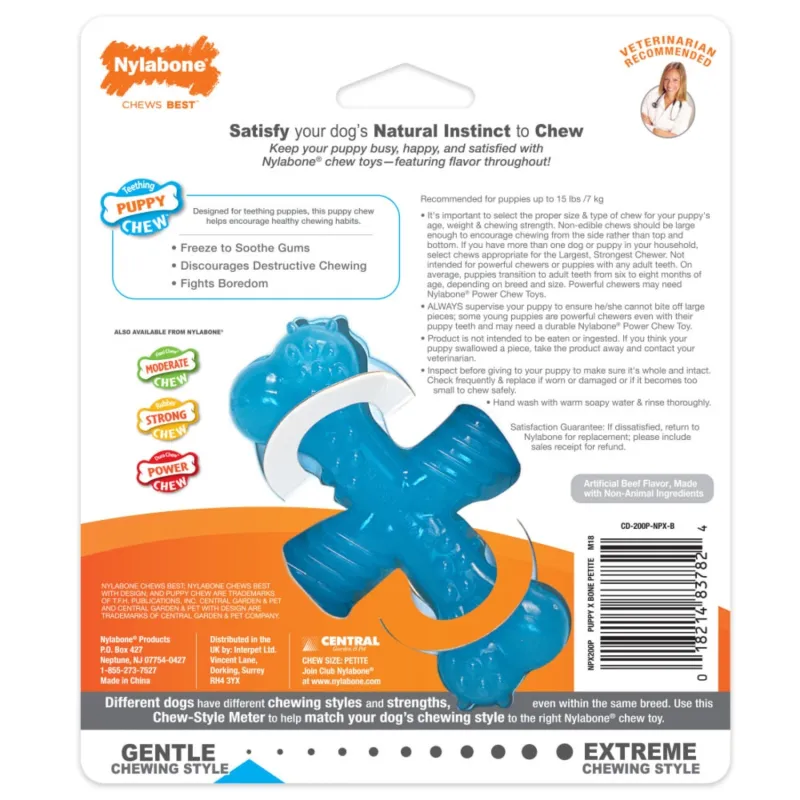 Nylabone XS närimismänguasi Power Chew X Bone beef