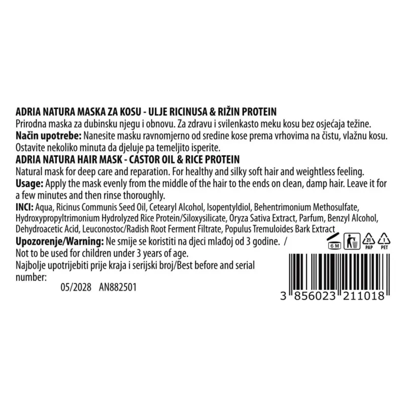 Adria natura juuksemask 100 ml