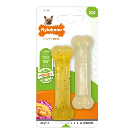 Nylabone Moderate Chew Bone Twin Pack XS – kaks kanalõhnalist närimiskonti väikesele koerale