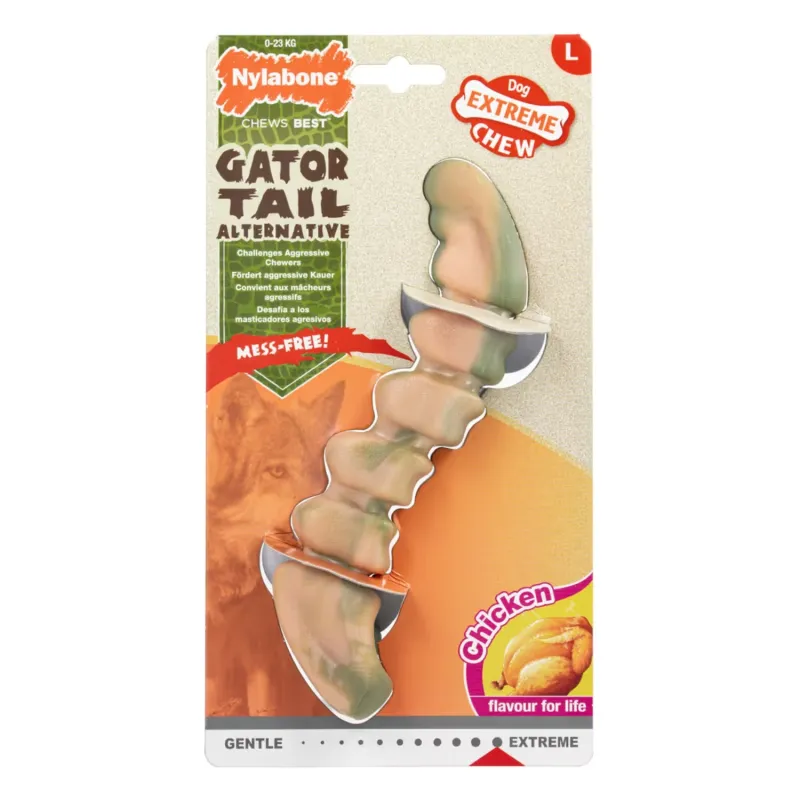 Nylabone Power Chew Gator Tail Alternative – kõva kanamaitseline närimismänguasi