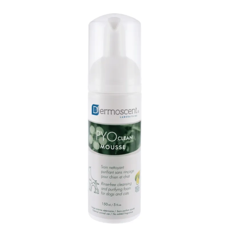 Dermoscent PYOclean Mousse kuivpuhastusvaht kassile ja koerale 150ml