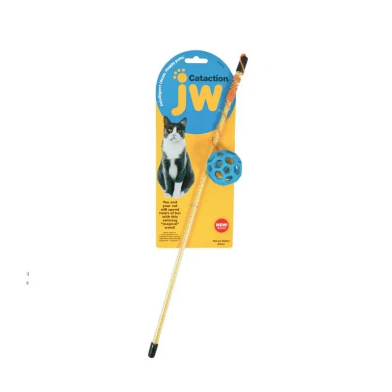 JW kasside mänguasi õng koos palliga Cataction Holee Roller Ball Wand