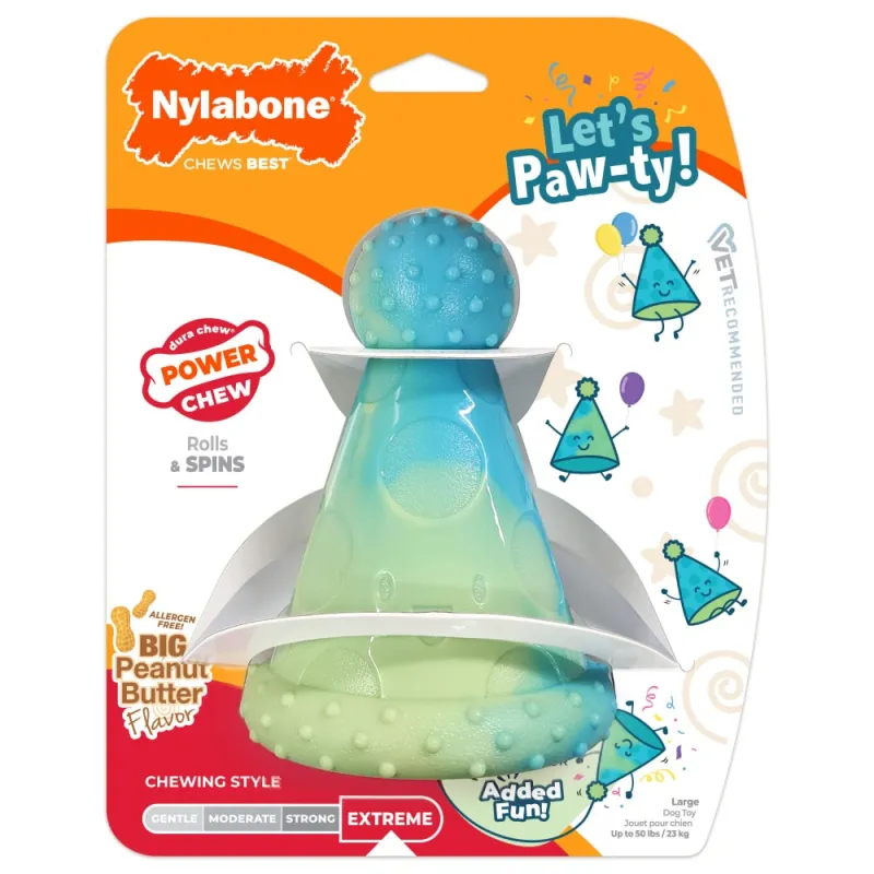Nylabone närimismänguasi maapähklivõiga Power Chew Party Hat Peanut Butter L