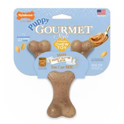 Nylabone närimise mänguasi kutsikatele Puppy Gourmet Style Strong Chew Wishbone Peanut Butter