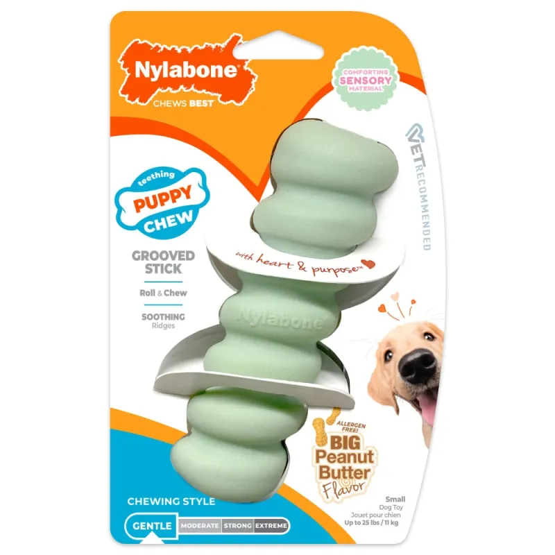 Nylabone närimispulk kutsikatele Puppy Chew Tactile Stick Peanut Butter