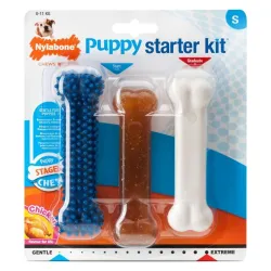 Nylabone kolmeosaline kanamaitseline närimiskontide komplekt kutsikale Chicken Starter Kit S