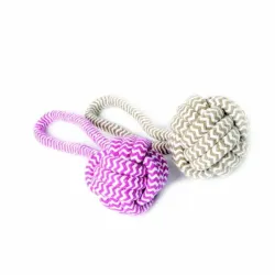 Dingo beež treeningpall Cord Dog Toy Ball + Handle Beige