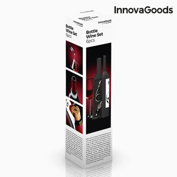 Vīna Piederumu Komplekts InnovaGoods Melns Metāls Nerūsējošais tērauds (Atjaunots B)