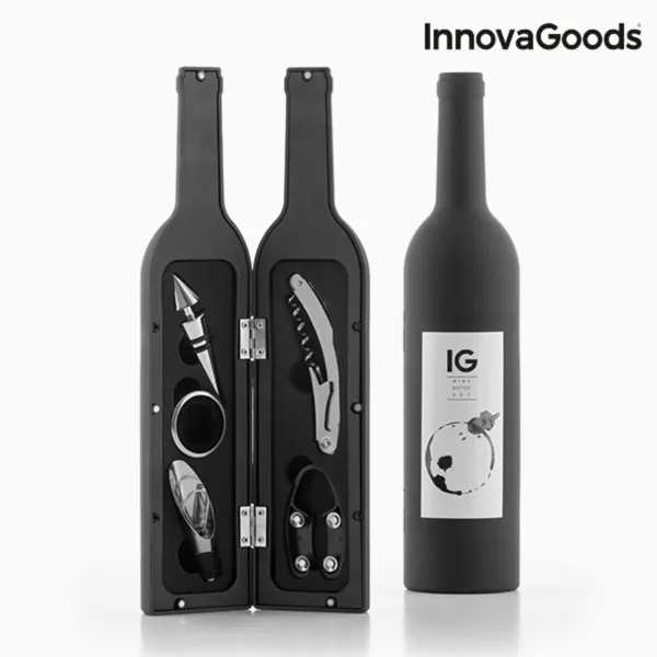 винный набор Бутылка InnovaGoods Чёрный Металл Нержавеющая сталь (Пересмотрено B)