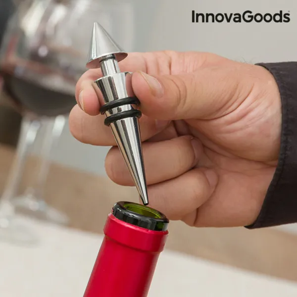 Butelio Formos Rinkinį Vynui InnovaGoods Juoda Metalinis Nerūdijantis plienas (Naudoti B)
