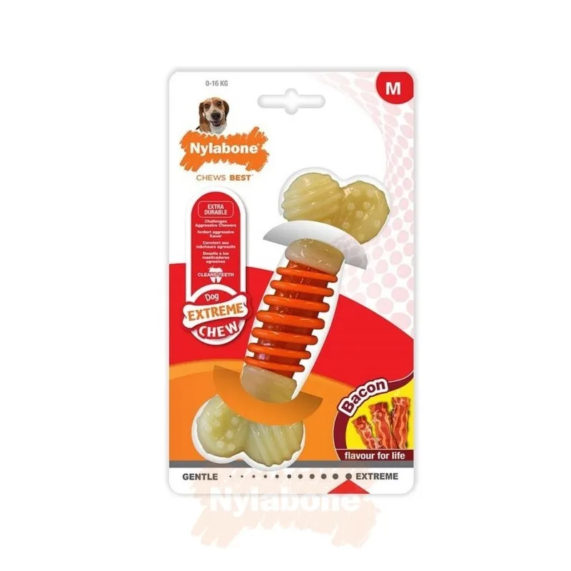 Nylabone närimismänguasi Pro Action Dental Chew Bone Bacon