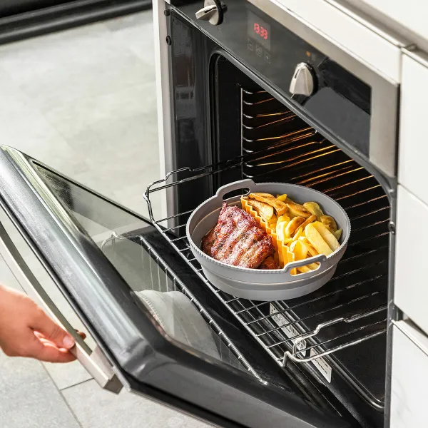 Taittuva Silikonivuoka Airfryeriin Fliynner InnovaGoods Harmaa 1 L (Kunnostetut Tuotteet B)