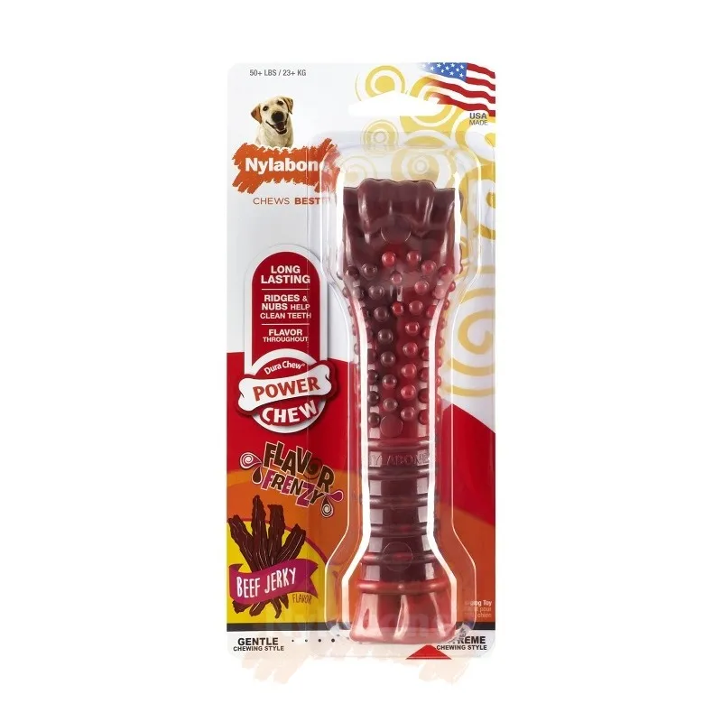 Nylabone tekstuurne veiselihamaitseline närimiskont Power Chew Textured Beef Jerky Bone