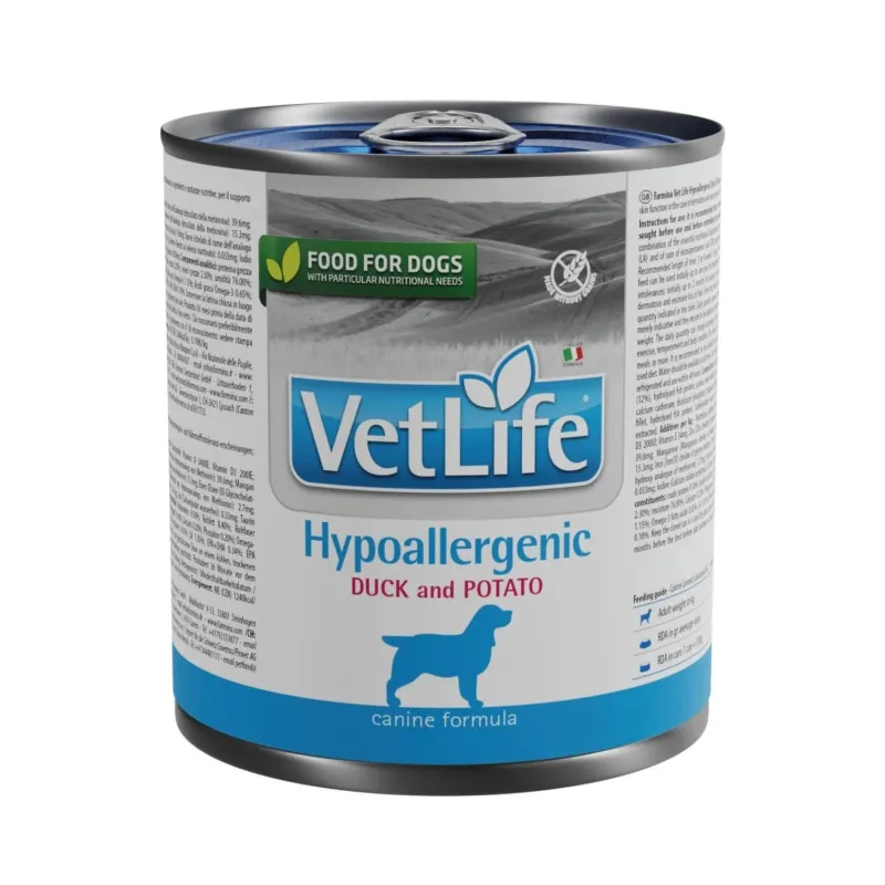 Farmina Part ja Kartul hüpoallergeenne konserv VetLife Canine Hypoallergenic Duck & Potato
