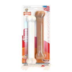 Nylabone närimiskontide komplekt 2-pk Power Chew Bacon / Chicken Extreme Bone Twin Pack