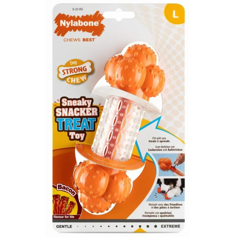 Nylabone maiustega täidetav närimismänguasi Strong Chew Sneaky Snacker Bacon