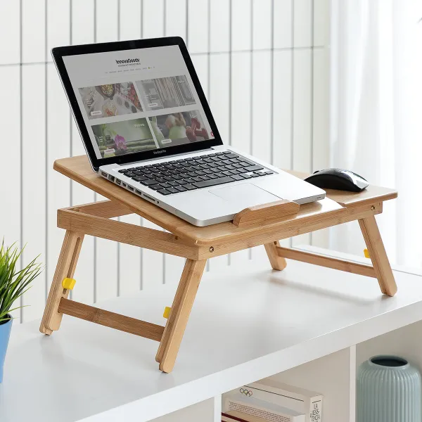 Bambukinis sulankstomas šoninis stalas Lapwood InnovaGoods