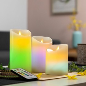Multicolour Flame-Effect LED Candles with Remote Contro | Buy online — Megaluks