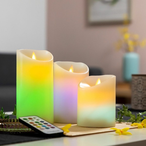 Multicolour Flame-Effect LED Candles with Remote Contro | Buy online — Megaluks