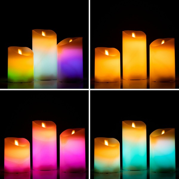 Multicolour Flame-Effect LED Candles with Remote Contro | Buy online — Megaluks