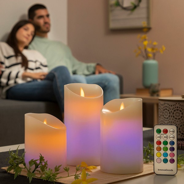 Multicolour Flame-Effect LED Candles with Remote Contro | Buy online — Megaluks