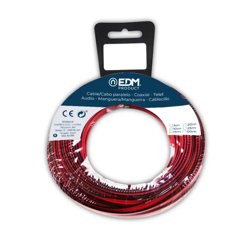 Audio cable EDM 28041 Black Red Red/Black 2 x 0,75 mm 1 | Buy online — Megaluks
