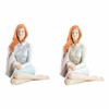 Dekoratyvinė figūrėlė DKD Home Decor Moteris Romantiškas 15 x 18 x 19,5 cm (2 vnt.) (2 Dalys)