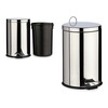 Rubbish bin Berilo Silver Stainless steel Steel Plastic 20 L