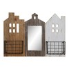 Žurnalų laikiklis DKD Home Decor Balta Ruda Metalinis Paulovnijos mediena (57 x 10 x 40 cm)
