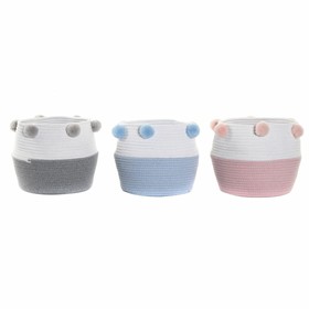 Korisetti DKD Home Decor Pompomit 30 x 30 x 26 cm Puu
