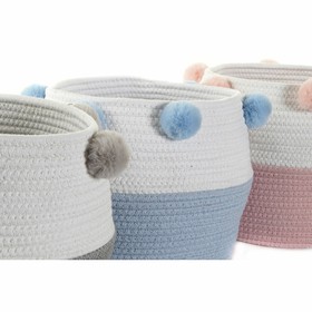 Korisetti DKD Home Decor Pompomit 30 x 30 x 26 cm Puu