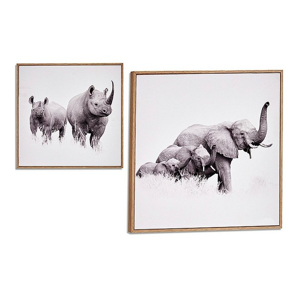 Glezna Gift Decor Brūns skaidu plātnes 31 x 31 x 2 cm 31 x 2 x 31 cm Ar rāmi dzīvnieki