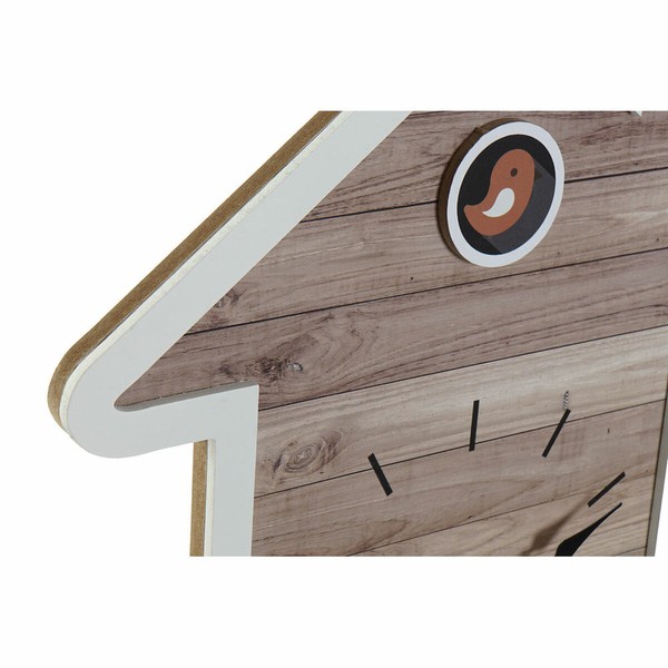 Sieninis laikrodis DKD Home Decor 32 x 5 x 56 cm Natūralus Balta Plastmasinis Namas Medžio MDF (2 vnt.)