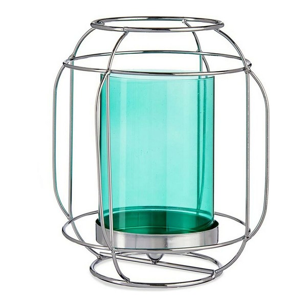 Žvakidė Gift Decor Mėlyna Sidabras Metalinis stiklas 19 x 20 x 19 cm Žibintas