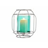 Candleholder Gift Decor Blue Silver Metal Glass 19 x 20 x 19 cm Lantern