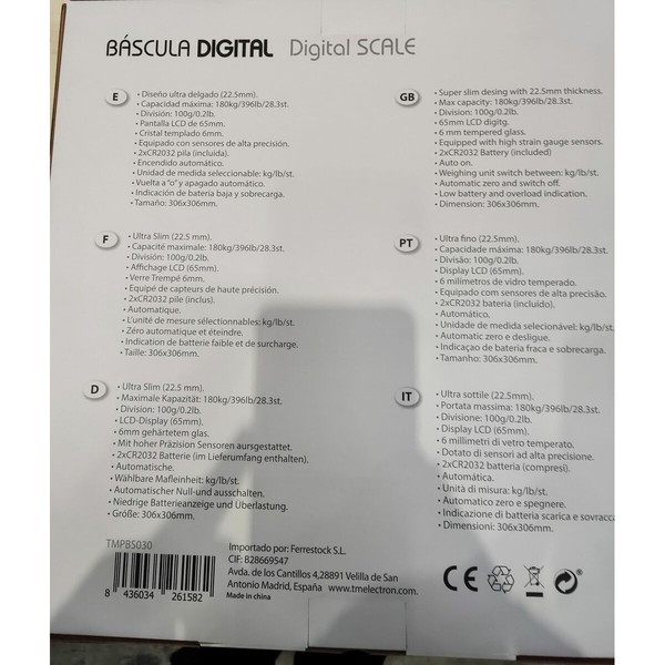 Digitaalinen henkilövaaka TM Electron Valkoinen | Osta verkosta — Megaluks