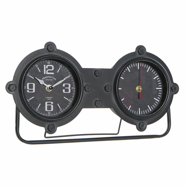 Table clock DKD Home Decor Black Golden Vintage