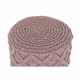 Jalkatuki DKD Home Decor 43 x 43 x 51 cm Puu Ruskea Vaaleanpunainen Makramee Boho