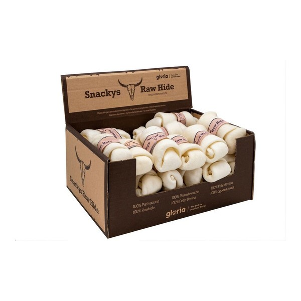 Dog Snack Gloria Snackys Rawhide Veal 10-12 cm Knot 30 Units