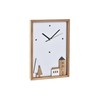 Seinäkello DKD Home Decor Valkoinen Ruskea Puu Alumiini Talot Kaupunki 20 x 4 x 30 cm