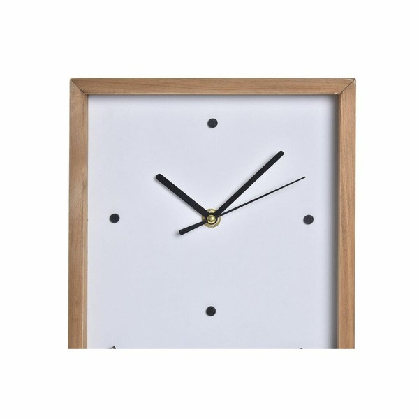Sieninis laikrodis DKD Home Decor Balta Ruda Medžio Aliuminis Namai Miesto 20 x 4 x 30 cm