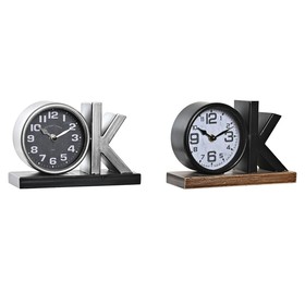 Настольные часы DKD Home Decor Чёрный Серебристый (2 штук)