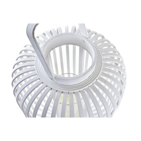 Фонарь DKD Home Decor Stikls Balts Bambuss (28 x 28 x 47 cm)