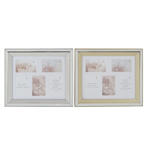 Foto rāmis DKD Home Decor Bronza Sudrabains Alumīnijs Stikls polistirols Tradicionāls 47 x 2 x 40 cm (2 gb.)