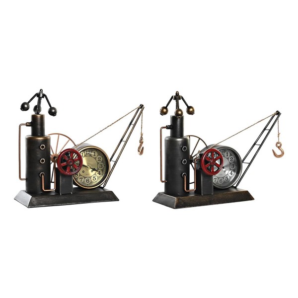 Table clock DKD Home Decor Golden Silver Vintage (2 Units)