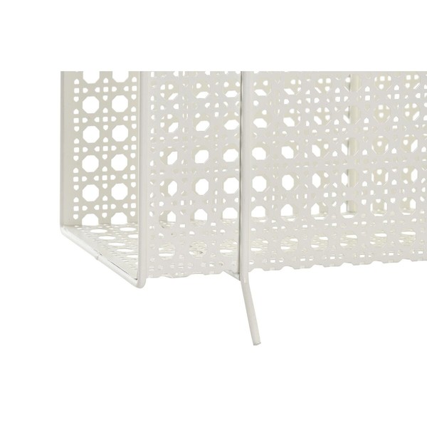 Žurnalų laikiklis DKD Home Decor Balta Natūralus Metalinis vytelių Boho 36,5 x 15 x 41 cm