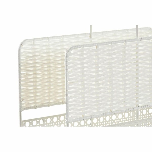 Lehtiteline DKD Home Decor Valkoinen Luonnollinen Metalli korihuonekalut Boho 36,5 x 15 x 41 cm